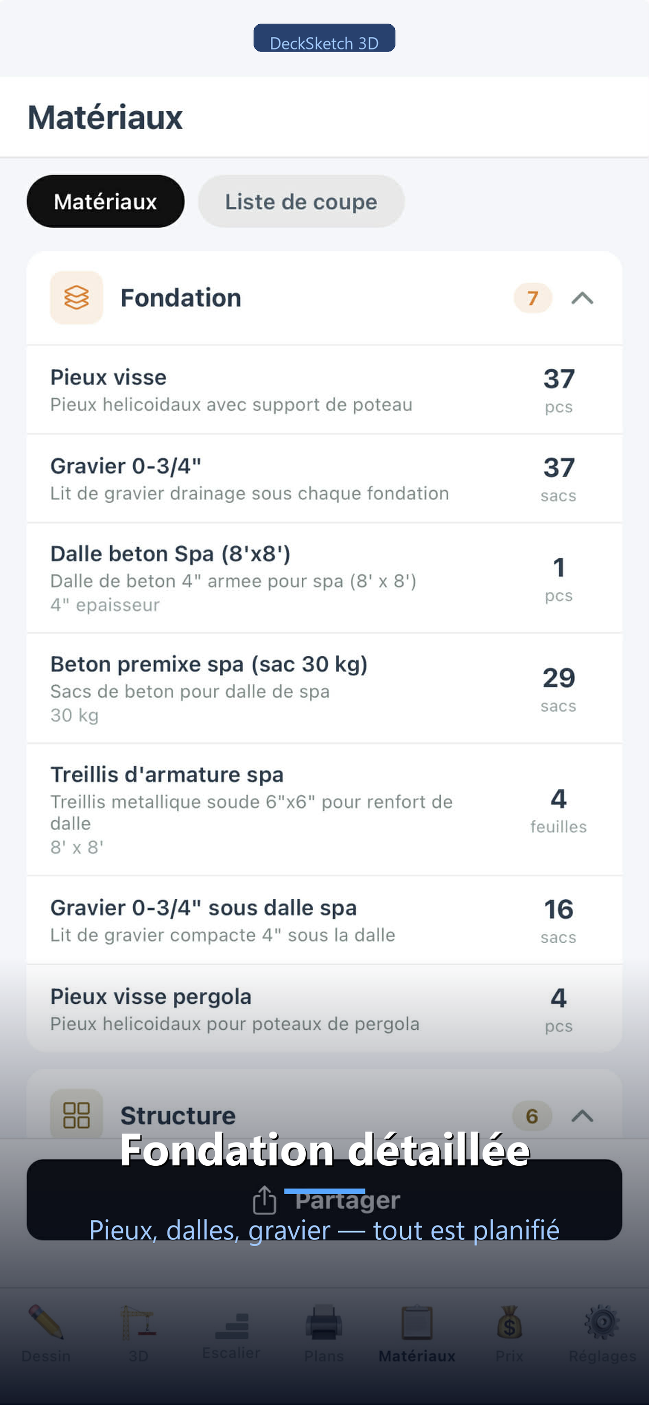 DeckSketch 3D - Fondations